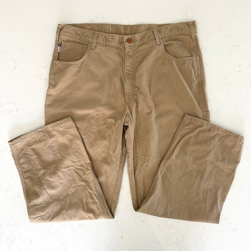 Carhartt Cat2 - 2112 7 Pocket Cotton Nylon Flame Resistant Pants Tan 40x30 NWOT